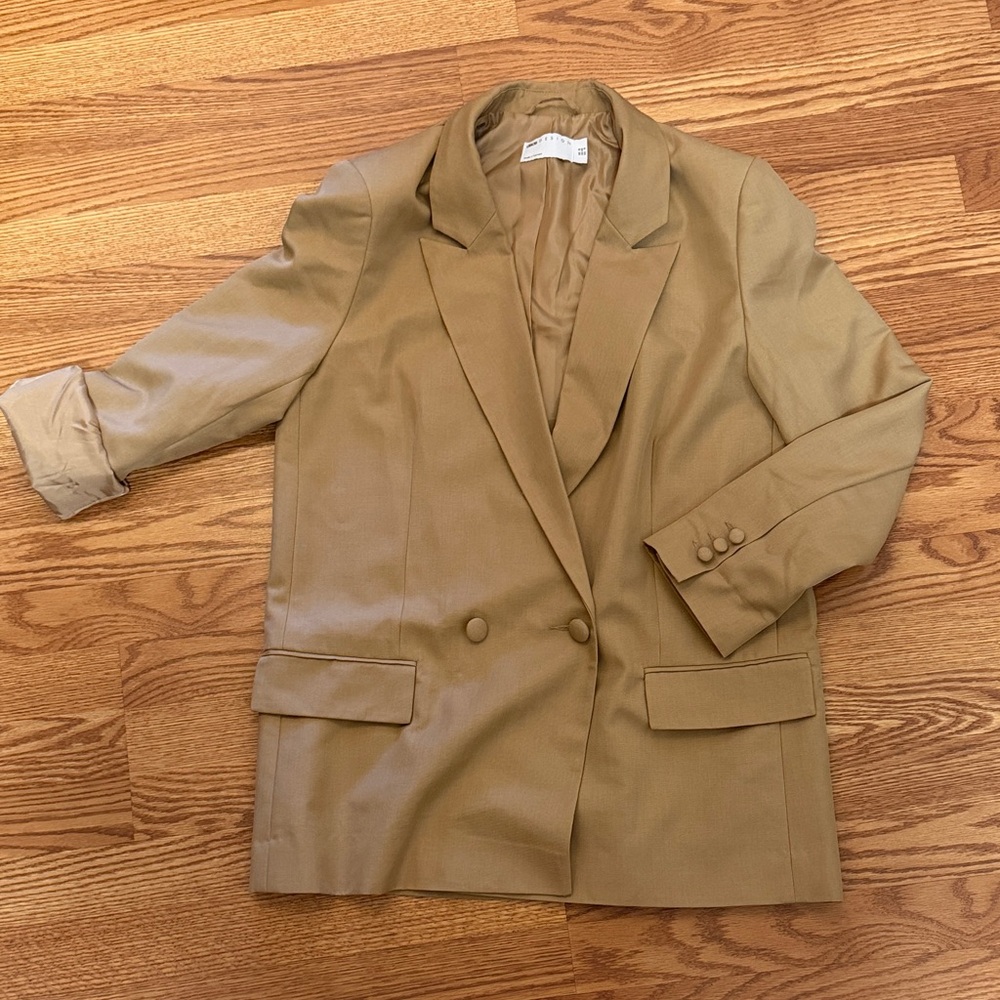 Tailored Oversized Women's Blazer Jacket - Tan, ASOS , size 8